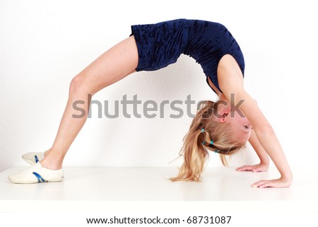Girl Child Performing Backward Bend Gymnastics Stock Photo (Edit Now ...