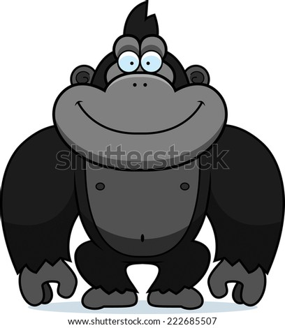 Cartoon Illustration Gorilla Smiling Stock Vector 222685507 - Shutterstock