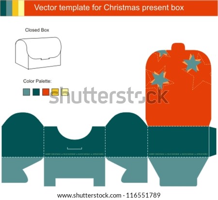 Decorative Christmas Box with die cut christmas ornaments