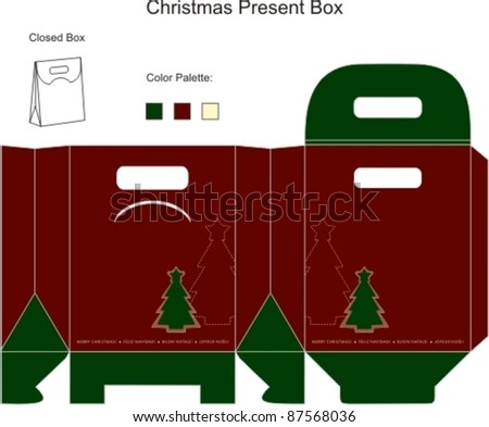 Decorative christmas box with die cut tree