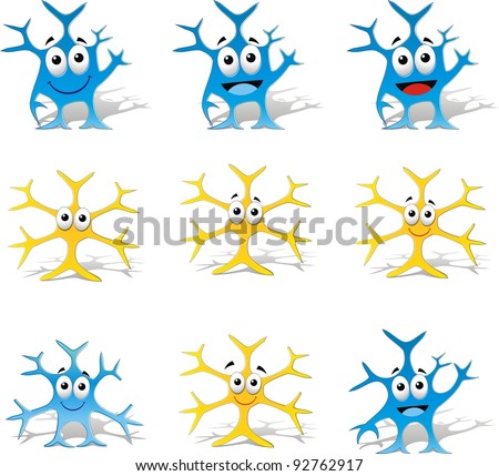 Neuron Cartoon 3 D Ms Office Style Stock-Vektorgrafik 92762917