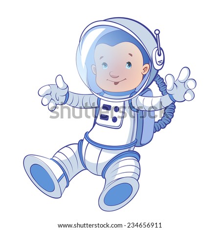 Astronaut Zero Gravity Cartoon Character Vector Stock Vector 234656911 