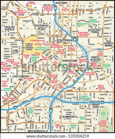 Atlanta Map Stock Photos, Images, & Pictures | Shutterstock