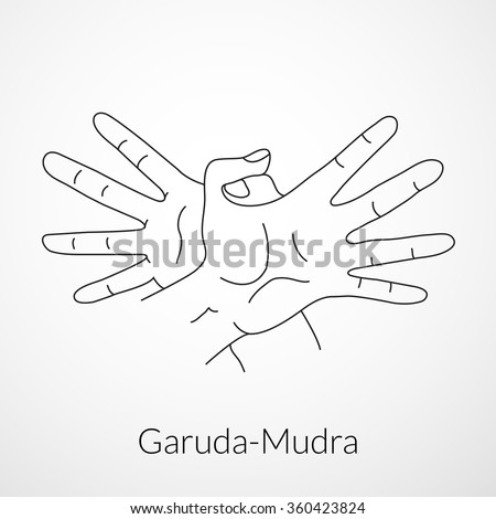 Hand Yoga Mudra Garuda Mudra Vector Illustration Stock Vector 360423824 ...