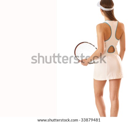 Young fit tennis player isolated on white