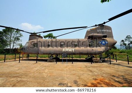 US Army Chinook Helicopter at Khe Sanh Combat Base - Quang Tri, Vietnam