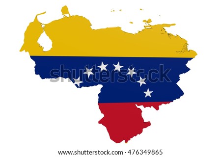 Map Venezuela Their Flag Illustration Stock Vector 25388392 - Shutterstock