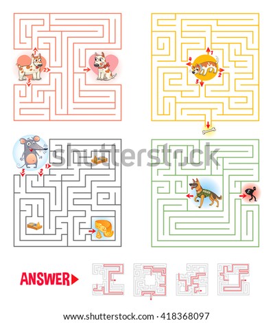 Help Character Find Way Out Maze Stock Vector 418368097 - Shutterstock