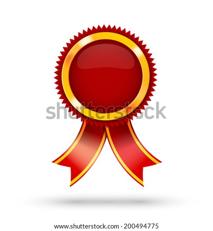 Golden Blank Medal Award Ribbon Games Stock Vector 337754600 - Shutterstock