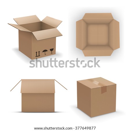Download Set Different Cardboard Boxes Top Side Stock Vector ... Yellowimages Mockups