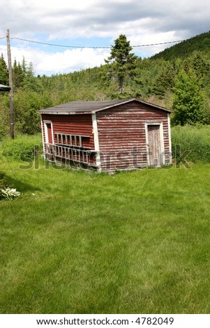 red barn white trim green pasture stock photo 102968390