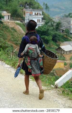 Black Hmong With Baby