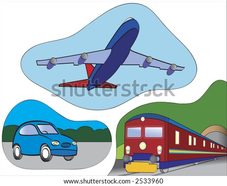 Planes Trains Automobiles Stock Vector 2533862 - Shutterstock