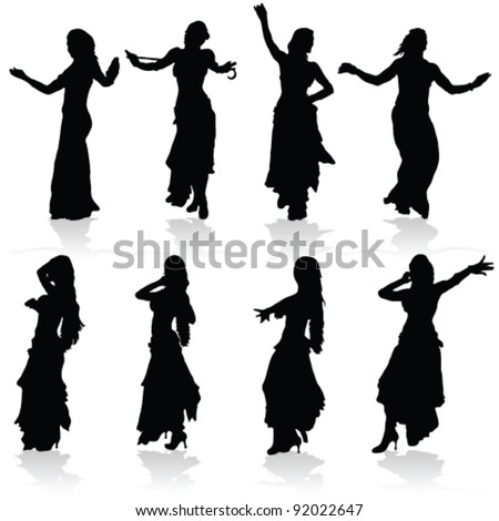 Female Belly Dancer Illustration Silhouette Stock Photos, Images ...