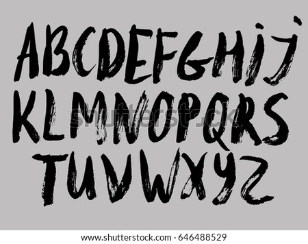 Watercolor Hand Drawn Alphabet Vector Illustration Stock Vector ...