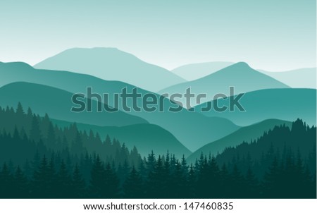 Vector Background with Mountains