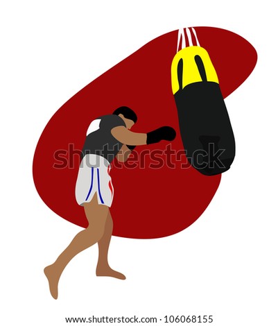 style work thai muay bag Thai boxing.He is currently Muay boxing.It Thai Thai training called