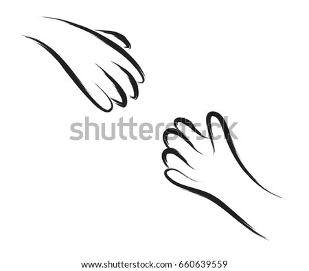 Simple Line Creating Hug Drawing Stock Vector 508044031 - Shutterstock