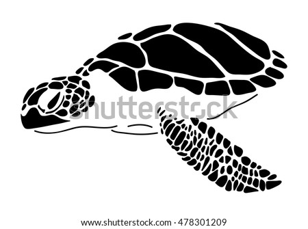 Graphic Sea Turtle Vector Stock Vector 420984535 - Shutterstock