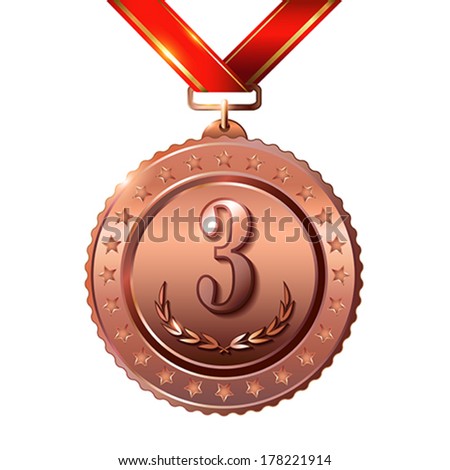 Third Place Bronze Award Medal Isolated Stock Vector 178221914 ...