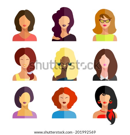 Vector Illustration Collection Female Hair Style Stock Vector 126867272 ...
