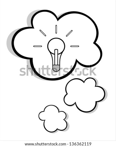 Vector Sketch Bubble Speech Light Bulb Stock Vector 118190119