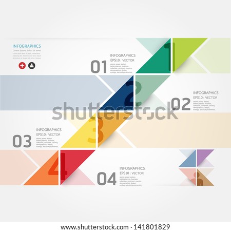 Modern Design Minimal style infographic template / can be used for infographics / numbered banners / horizontal cutout lines / graphic or website layout vector