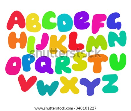 Funny Colorful Alphabet Poster Children Cute Stock Vector 340101227 ...