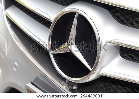 BANGKOK, THAILAND - MARCH 28, 2015: Logo of Mercedes-Benz 2015 on March 28 2015 inBangkok Thailand.
