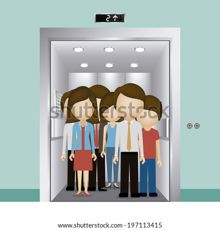 Elevator design over blue background, vector illustration - stock vector