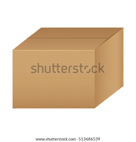 Square Corrugated Brown Cardboard Gift Box Stock Photo 1683365