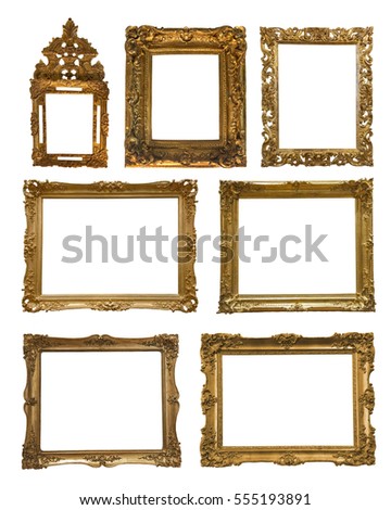 Set Golden Vintage Frame Isolated On Stock Photo 109919624 - Shutterstock