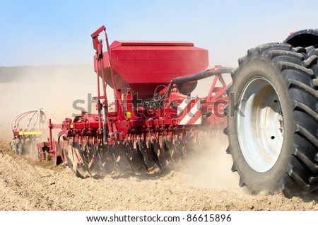 Sowing machine close up. Sowing machine close up.