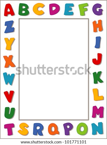Alphabet Frame Multicolor Border On White Stock Illustration 102527573 ...