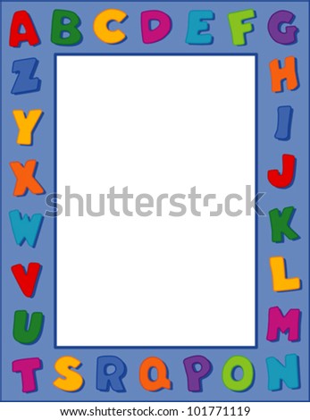 Alphabet Frame Bright Letters White Border Stock Vector 101771101 ...