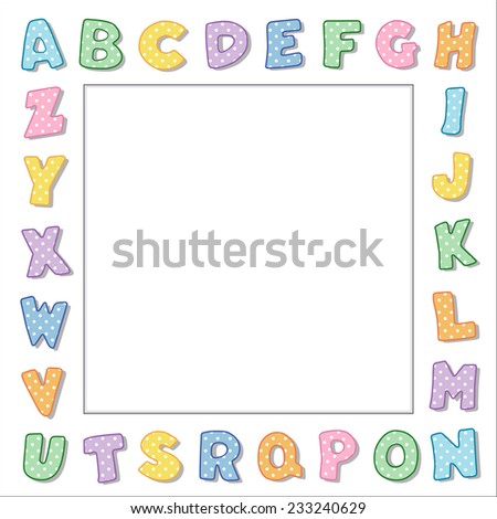 Alphabet Frame Bright Letters White Border Stock Vector 101771101 ...