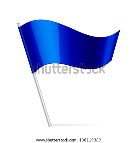 Vector illustration of blue flag - stock vector