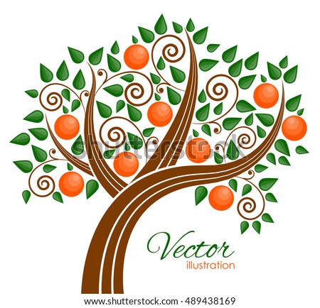Vector illustration of fruit tree