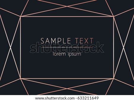 Vector modern design template for wedding or birthday invitation, brochure, poster or business card. Art Deco geometric rose gold pattern