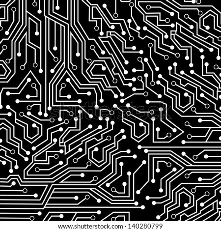 Seamless Pattern Computer Circuit Board Stock Vector 62112862 ...