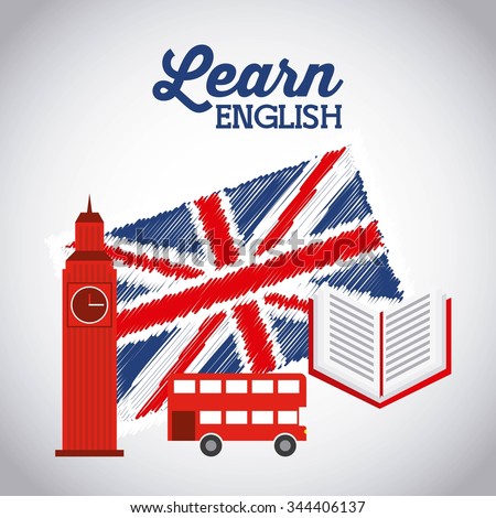 Learn English Design Vector Illustration Eps 10 Stock Vector (Royalty