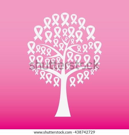 Illustration Breast Cancer Pink Ribbon Tree Stock Illustration 72372046 ...