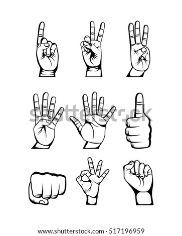 Sign Language Hand Signing Stock Vector 624135 - Shutterstock