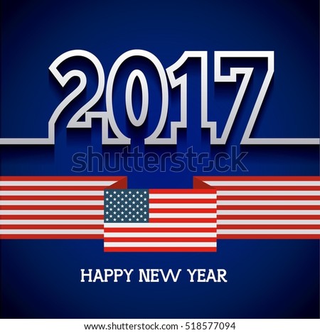 Happy New Year Card Usa Concept Stock Vector 518577094 - Shutterstock