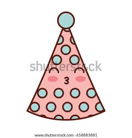 Blue Party Hat White Circles Accessory Stock Vector 569658763