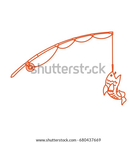 Fishing Rod Fish Icon Cartoon Style Stock Vector 547800721 - Shutterstock