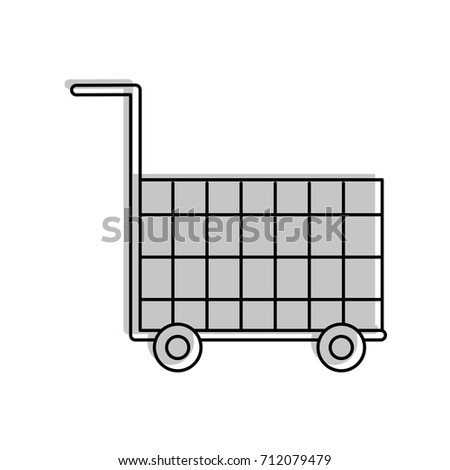 Line Drawing Shopping Cart Vector Illustration Stock Vector 138006818