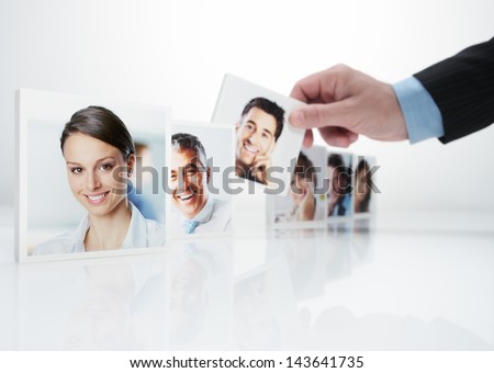 Human Resources concept, Portraits of a group of business people
