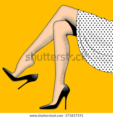 http://thumb7.shutterstock.com/display_pic_with_logo/87611/371837191/stock-vector-vintage-drawing-of-beautiful-woman-legs-in-high-heeled-black-shoes-and-white-skirt-on-yellow-371837191.jpg