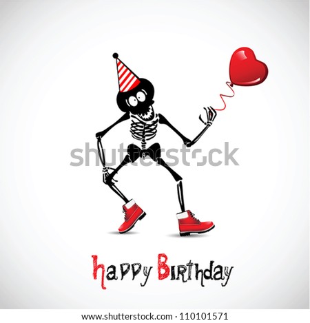 Happy Birthday Skeleton Stock Vector 110101571 - Shutterstock